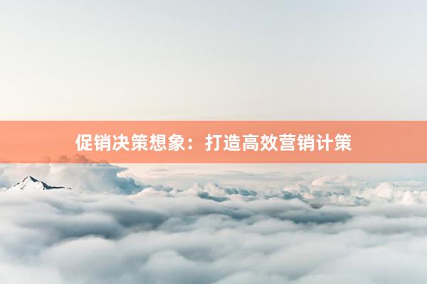 促销决策想象：打造高效营销计策